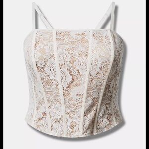 Torrid Women’s Cream Lace Corset Crop Top Size 2‎